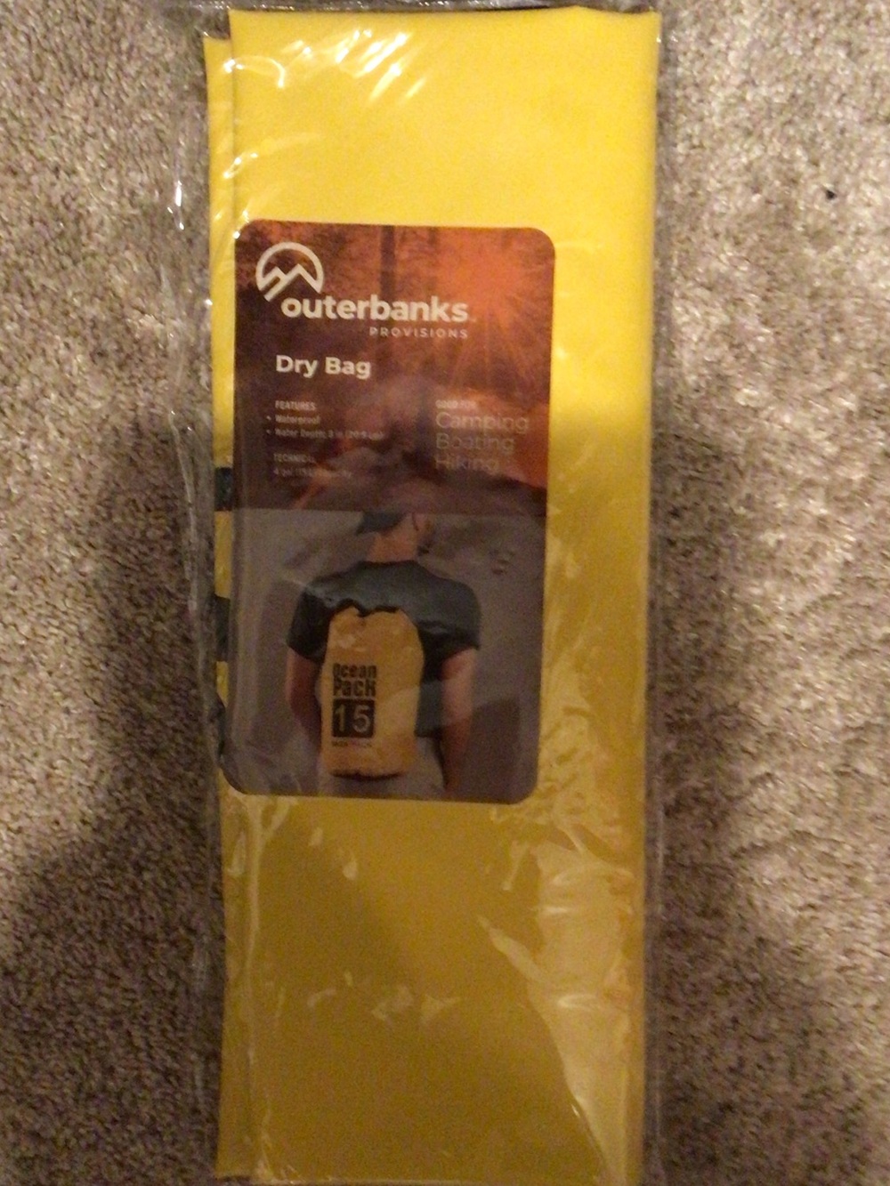Outerbanks Provisions Yellow Dry Bag - Waterproof Pack, 15 Litres